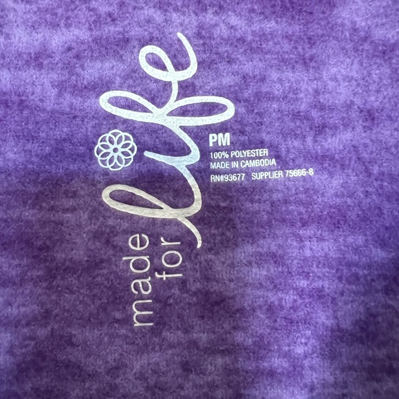 Made for Life Purple Marled Fleece Quarter Zip Long Sleeve Jacket Pullover M - Picture 4 of 13